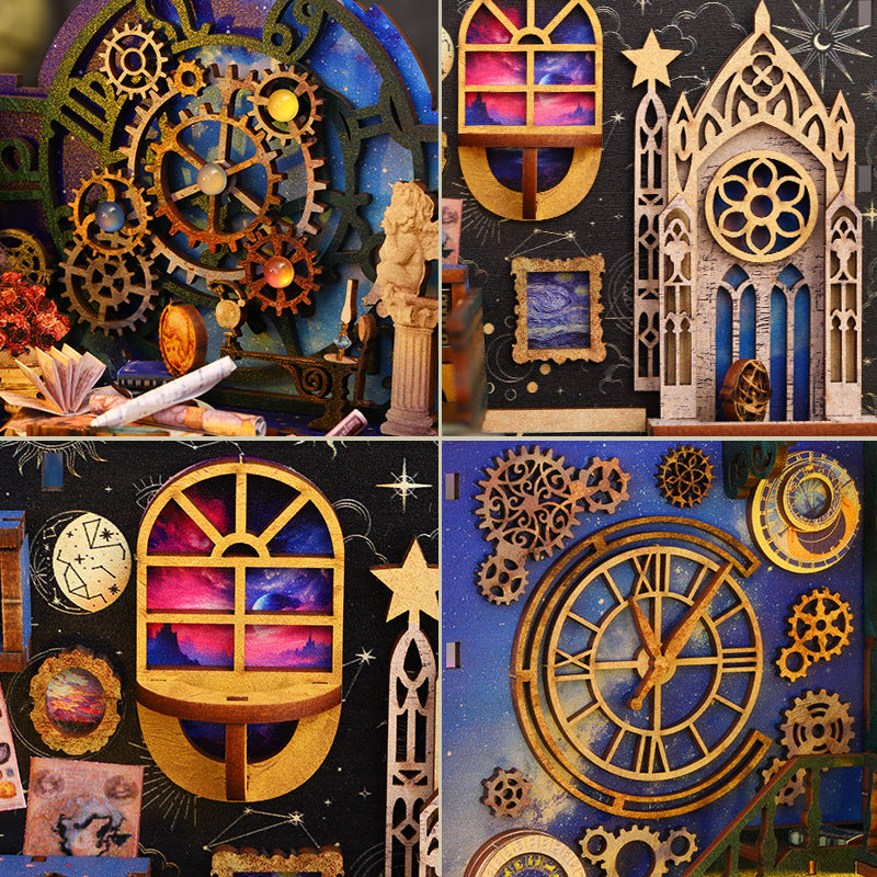 Assembled Book Stand Diy Cottage Stereo Book Stand Handmade Model