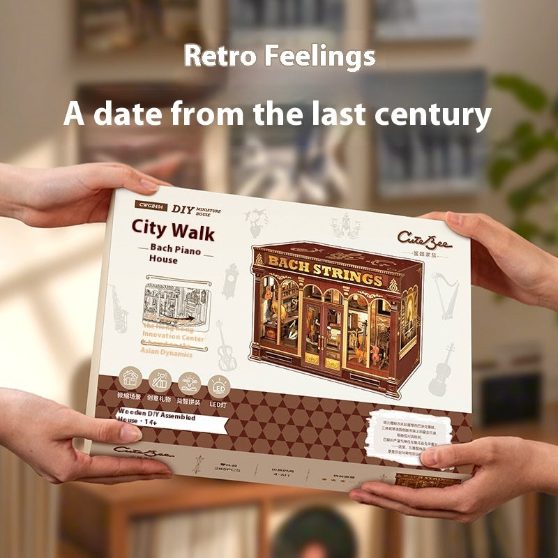 City Walk Diy Miniature Scene Cottage 3D Handmade Three-dimensional Assembled Toys